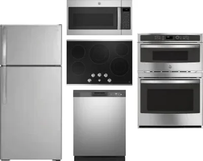 5 Piece Package Includes Refrigerator, Cooktop, Wall Oven, Microwave And Dishwasher