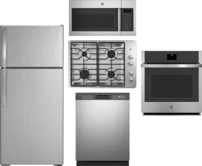 5 Piece Package Includes Refrigerator, Cooktop, Wall Oven, Microwave And Dishwasher