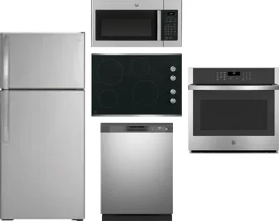 5 Piece Package Includes Refrigerator, Cooktop, Wall Oven, Microwave And Dishwasher
