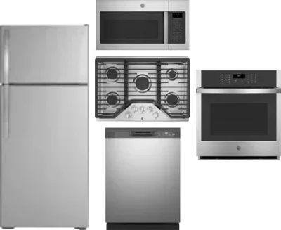 5 Piece Package Includes Refrigerator, Cooktop, Wall Oven, Microwave And Dishwasher