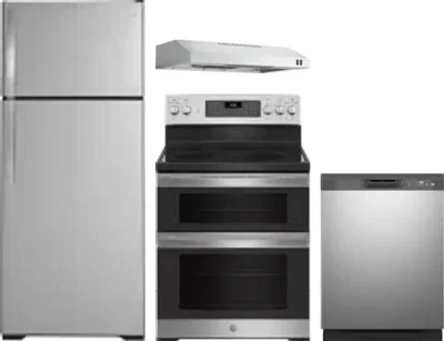 4 Piece Package Includes Refrigerator, Range, Hood And Dishwasher