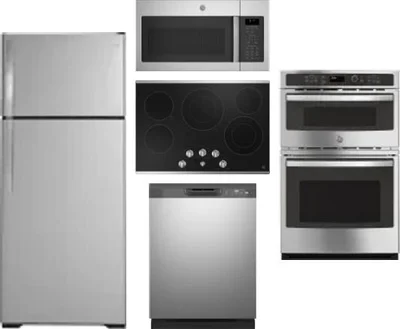 5 Piece Package Includes Refrigerator, Cooktop, Wall Oven, Microwave And Dishwasher