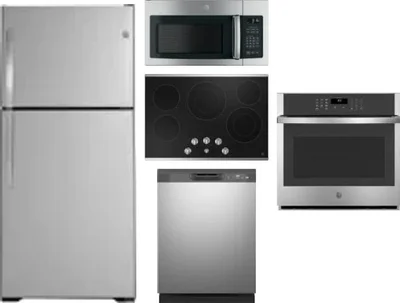 5 Piece Package Includes Refrigerator, Cooktop, Wall Oven, Microwave And Dishwasher