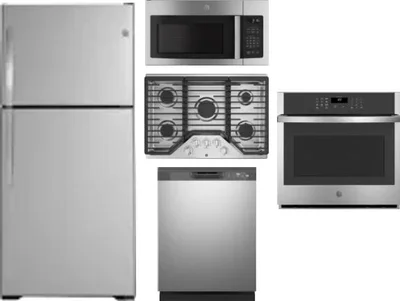 5 Piece Package Includes Refrigerator, Cooktop, Wall Oven, Microwave And Dishwasher