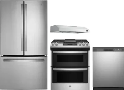 4 Piece Package Includes Refrigerator, Range, Hood And Dishwasher