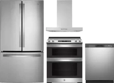 4 Piece Package Includes Refrigerator, Range, Hood And Dishwasher