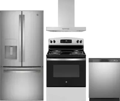 4 Piece Package Includes Refrigerator, Range, Hood And Dishwasher