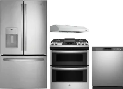 4 Piece Package Includes Refrigerator, Range, Hood And Dishwasher