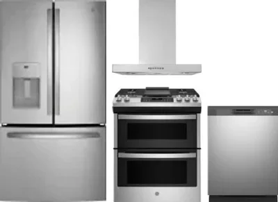 4 Piece Package Includes Refrigerator, Range, Hood And Dishwasher