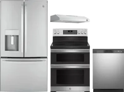 4 Piece Package Includes Refrigerator, Range, Hood And Dishwasher