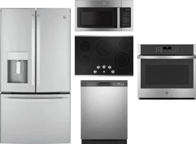 5 Piece Package Includes Refrigerator, Cooktop, Wall Oven, Microwave And Dishwasher