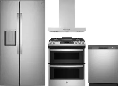 4 Piece Package Includes Refrigerator, Range, Hood And Dishwasher