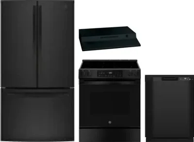 4 Piece Package Includes Refrigerator, Range, Hood And Dishwasher
