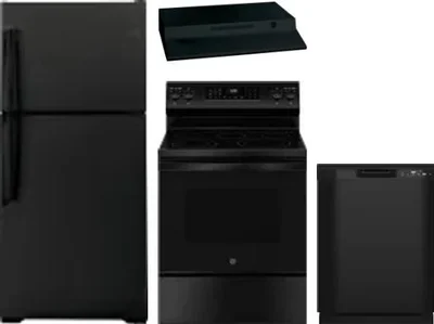 4 Piece Package Includes Refrigerator, Range, Hood And Dishwasher