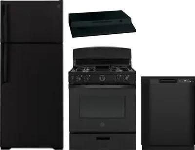 4 Piece Package Includes Refrigerator, Range, Hood And Dishwasher