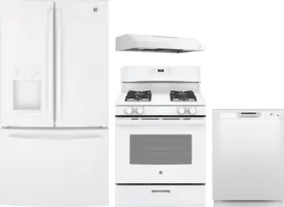 4 Piece Package Includes Refrigerator, Range, Hood And Dishwasher
