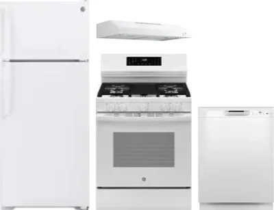 4 Piece Package Includes Refrigerator, Range, Hood And Dishwasher