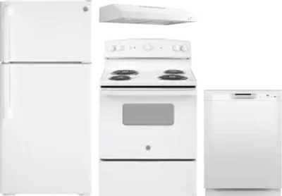 4 Piece Package Includes Refrigerator, Range, Hood And Dishwasher