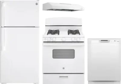 4 Piece Package Includes Refrigerator, Range, Hood And Dishwasher