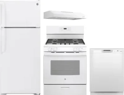 4 Piece Package Includes Refrigerator, Range, Hood And Dishwasher