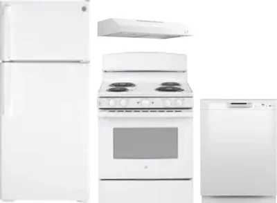 4 Piece Package Includes Refrigerator, Range, Hood And Dishwasher