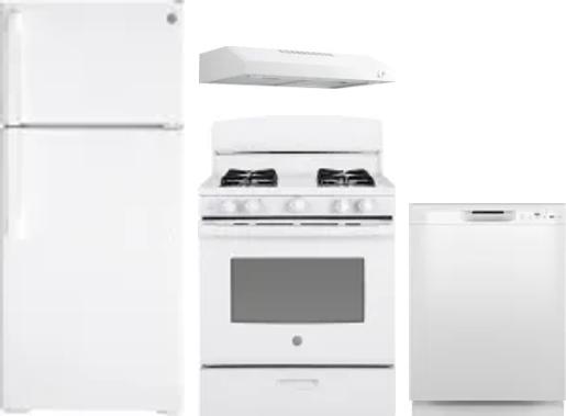 4 Piece Package Includes Refrigerator, Range, Hood And Dishwasher