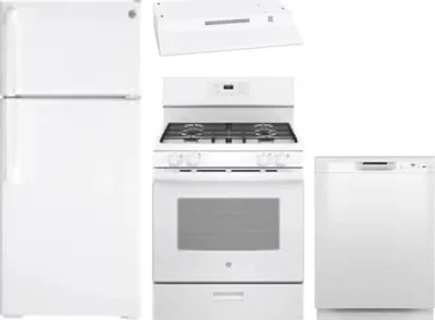 4 Piece Package Includes Refrigerator, Range, Hood And Dishwasher