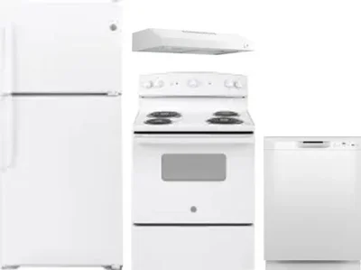 4 Piece Package Includes Refrigerator, Range, Hood And Dishwasher