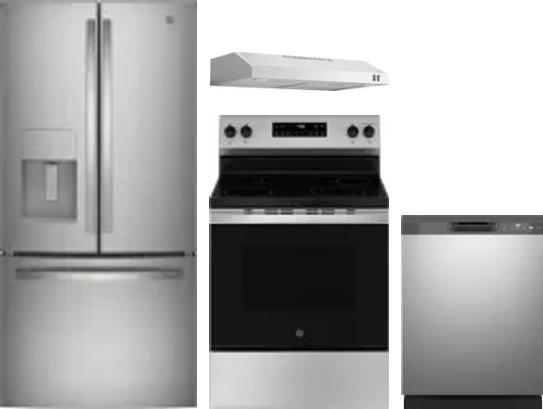 4 Piece Package Includes Refrigerator, Range, Hood And Dishwasher
