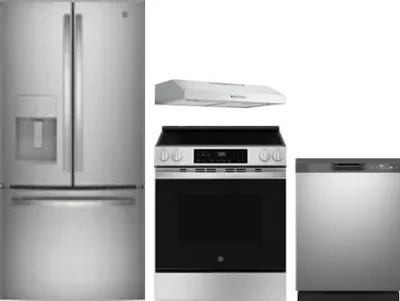 4 Piece Package Includes Refrigerator, Range, Hood And Dishwasher