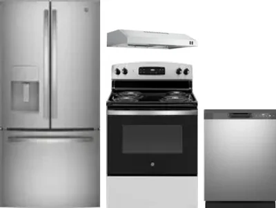 4 Piece Package Includes Refrigerator, Range, Hood And Dishwasher