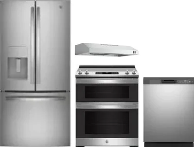 4 Piece Package Includes Refrigerator, Range, Hood And Dishwasher