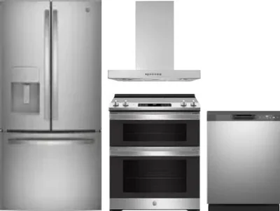 4 Piece Package Includes Refrigerator, Range, Hood And Dishwasher
