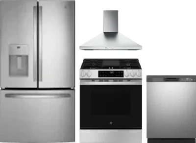 4 Piece Package Includes Refrigerator, Range, Hood And Dishwasher