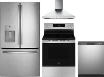4 Piece Package Includes Refrigerator, Range, Hood And Dishwasher