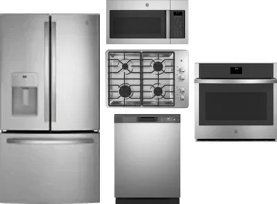 5 Piece Package Includes Refrigerator, Cooktop, Wall Oven, Microwave And Dishwasher