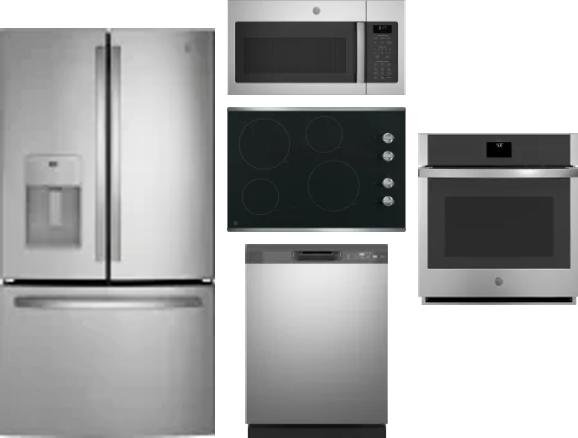 5 Piece Package Includes Refrigerator, Cooktop, Wall Oven, Microwave And Dishwasher