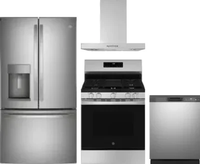 4 Piece Package Includes Refrigerator, Range, Hood And Dishwasher