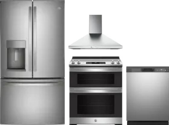 4 Piece Package Includes Refrigerator, Range, Hood And Dishwasher