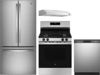 4 Piece Package Includes Refrigerator, Range, Hood And Dishwasher