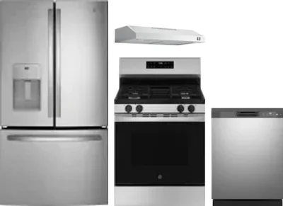 4 Piece Package Includes Refrigerator, Range, Hood And Dishwasher