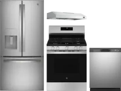 4 Piece Package Includes Refrigerator, Range, Hood And Dishwasher