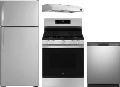 4 Piece Package Includes Refrigerator, Range, Hood And Dishwasher