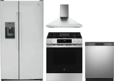4 Piece Package Includes Refrigerator, Range, Hood And Dishwasher