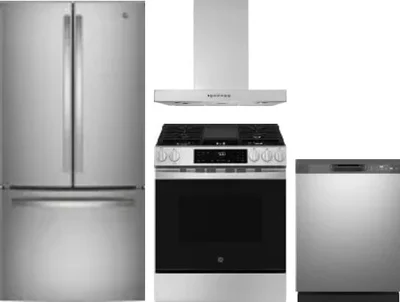 4 Piece Package Includes Refrigerator, Range, Hood And Dishwasher