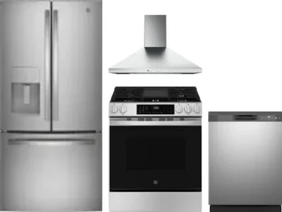 4 Piece Package Includes Refrigerator, Range, Hood And Dishwasher