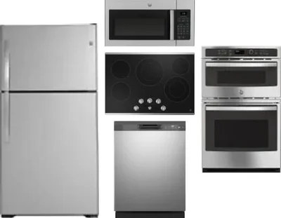 5 Piece Package Includes Refrigerator, Cooktop, Wall Oven, Microwave And Dishwasher