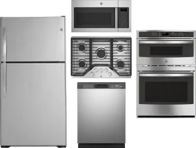 5 Piece Package Includes Refrigerator, Cooktop, Wall Oven, Microwave And Dishwasher