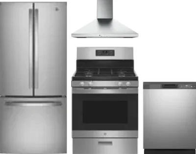 4 Piece Package Includes Refrigerator, Range, Hood And Dishwasher