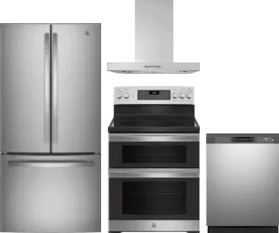4 Piece Package Includes Refrigerator, Range, Hood And Dishwasher